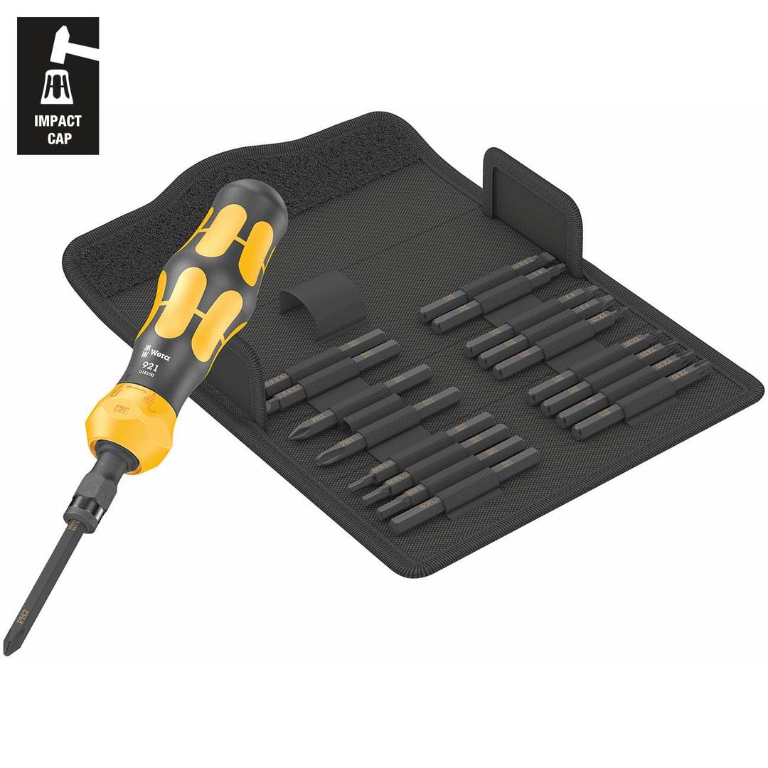 WERA 05018111001 Kraftform Kompakt Impact Screwdriver and SAE Bit Set (19 piece set) - The Twister Group Tools product