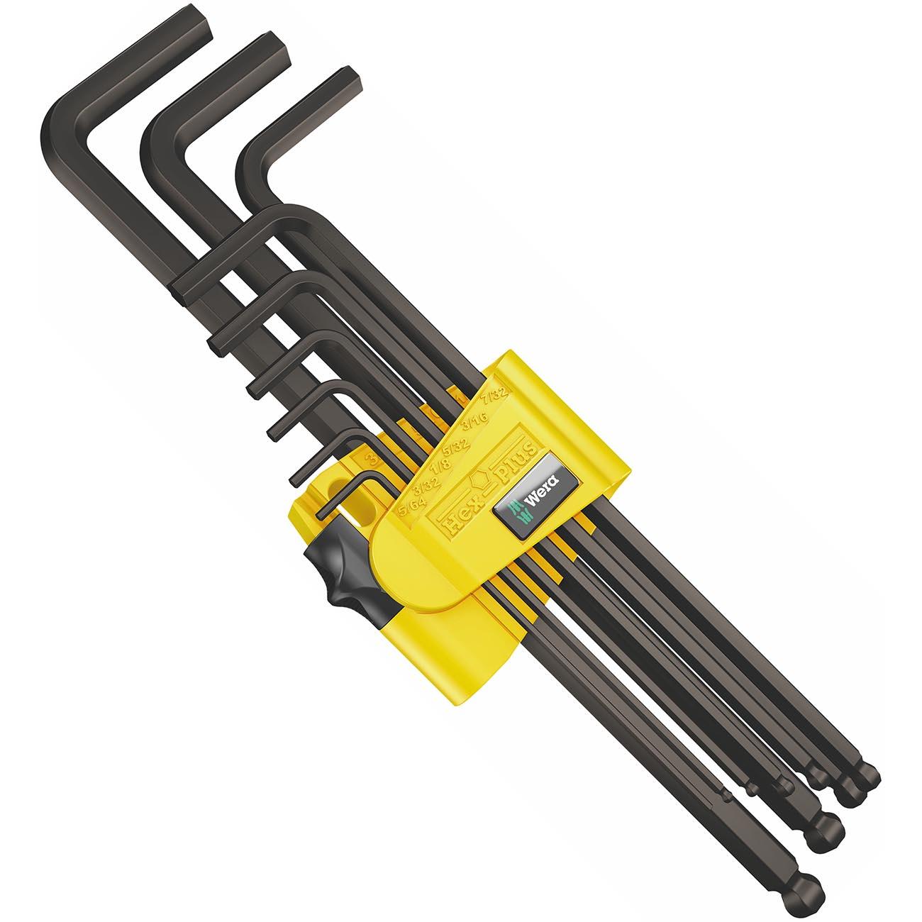 WERA 05022171001 950/9 SAE Hex-Plus 1 L-key set BlackLaser Etched (9 piece set) - High quality product image showing WERA 05022171001 950/9 SAE Hex-Plus 1 L-key set BlackLaser Etched (9 piece set) details and features