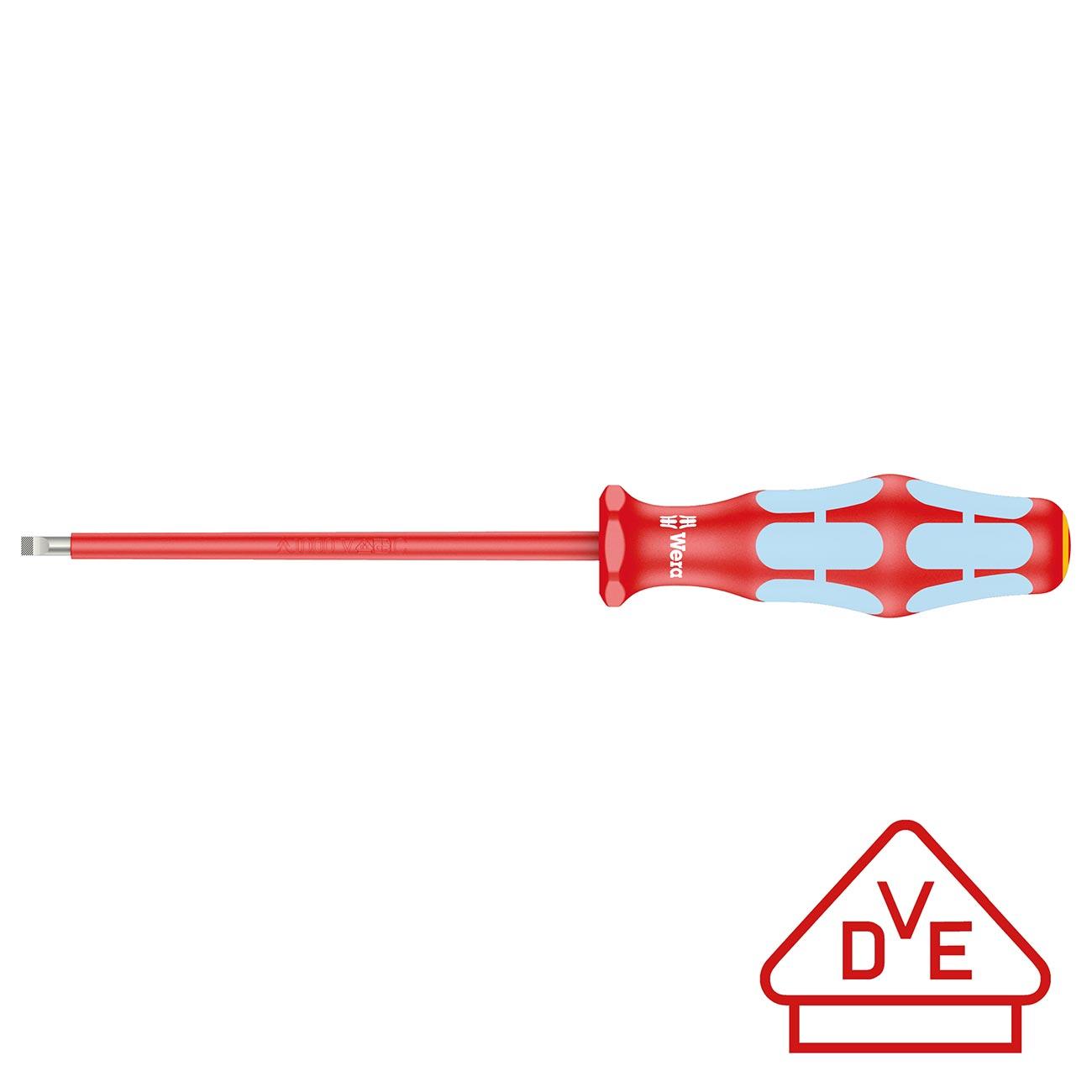 WERA 05022731001 VDE Insulated Stainless Steel Screwdriver: Slotted 4mm - High quality product image showing WERA 05022731001 VDE Insulated Stainless Steel Screwdriver: Slotted 4mm details and features