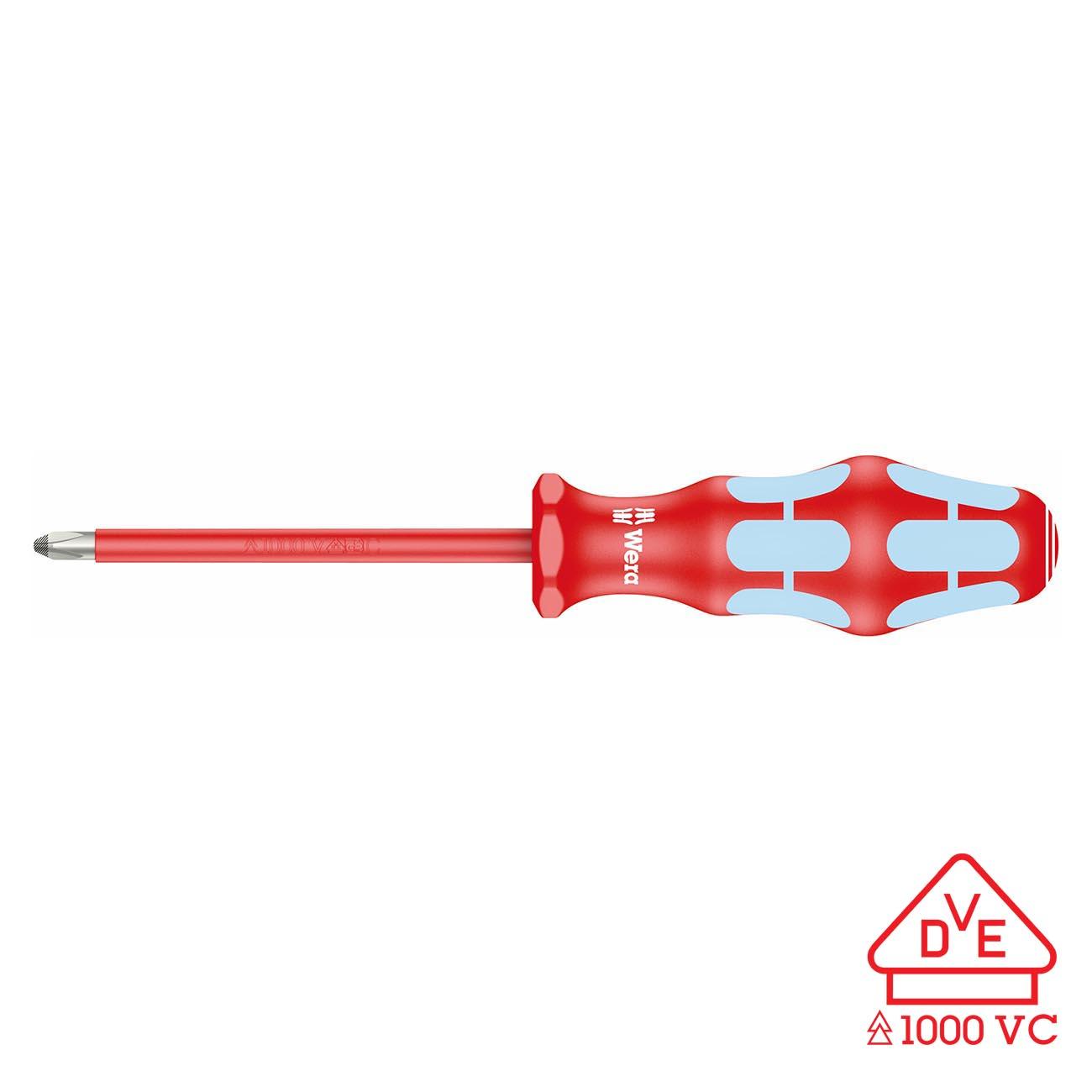 WERA 05022734001 Kraftform Stainless VDE 3162i PH Stainless Steel Phillips Screwdriver - High quality product image showing WERA 05022734001 Kraftform Stainless VDE 3162i PH Stainless Steel Phillips Screwdriver details and features