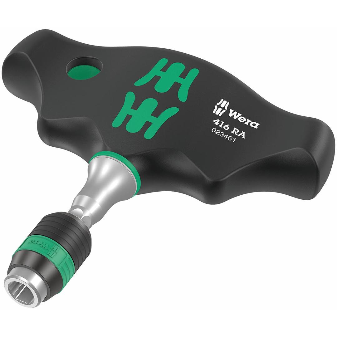 WERA 05023461001 T-handle Bitholding Screwdriver with Ratchet Function - Rapidaptor Quick-Release Chuck - The Twister Group Tools product