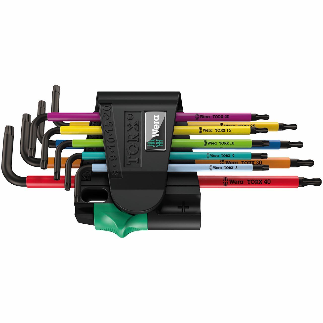 WERA 05024335001 TX BO Multicolour L-key set for Tamper-Proof TORX screws - BlackLaser (9 piece set) - High quality product image showing WERA 05024335001 TX BO Multicolour L-key set for Tamper-Proof TORX screws - BlackLaser (9 piece set) details and features