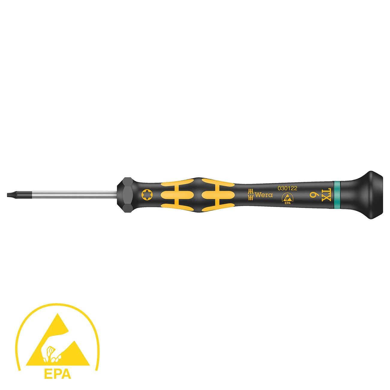 WERA 05030122001 Kraftform ESD Precision Micro Screwdriver: Torx TX6 - High quality product image showing WERA 05030122001 Kraftform ESD Precision Micro Screwdriver: Torx TX6 details and features