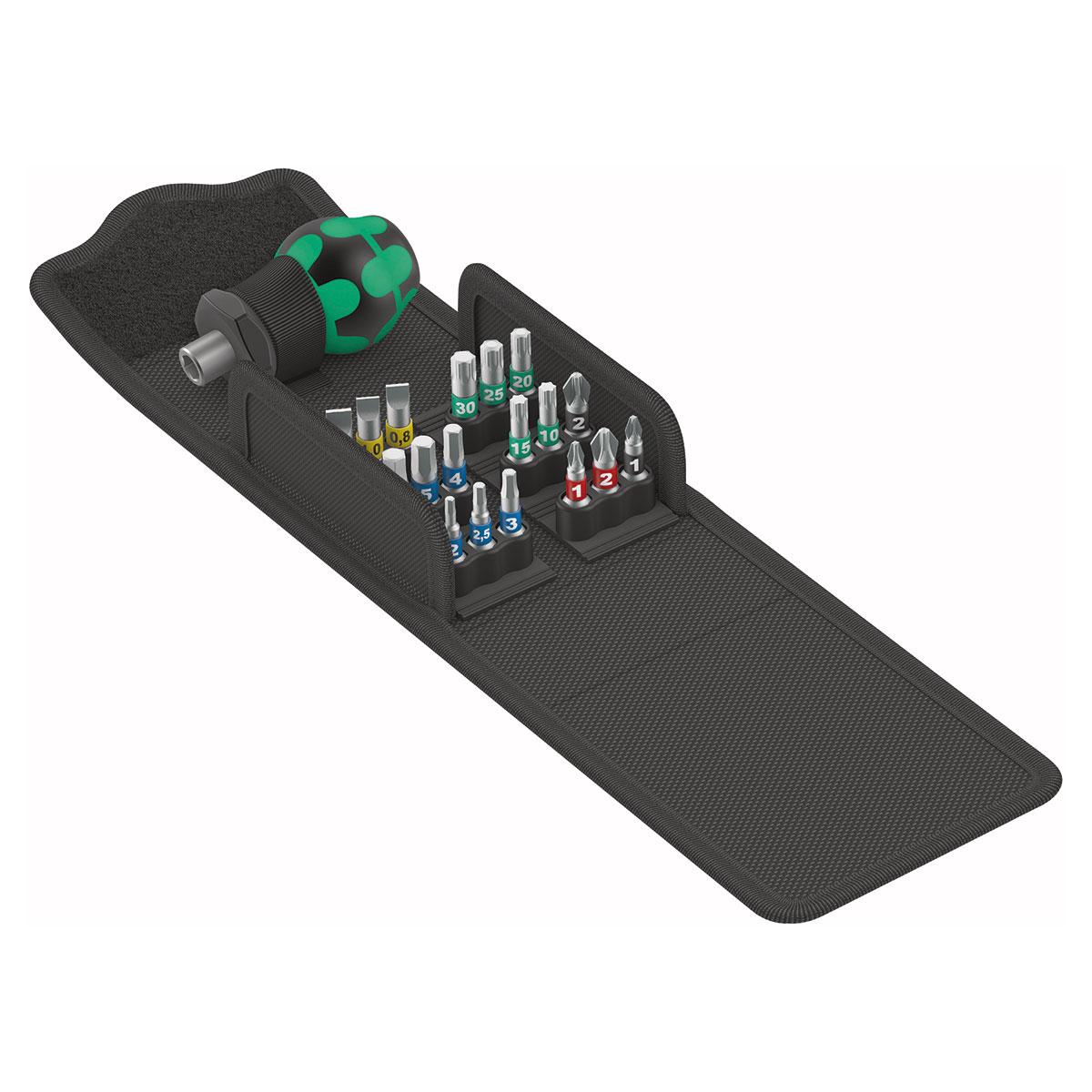 WERA 05057471001 Kompakt Stubby Bit Driver Set - 19 Piece Set - High quality product image showing WERA 05057471001 Kompakt Stubby Bit Driver Set - 19 Piece Set details and features