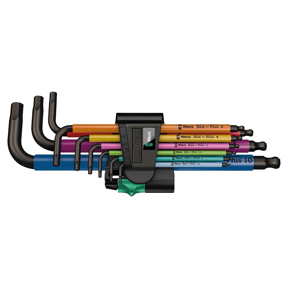 WERA 05073593001 Hex-Plus Color Coded Metric L-Key 9 Piece Set - The Twister Group Tools product