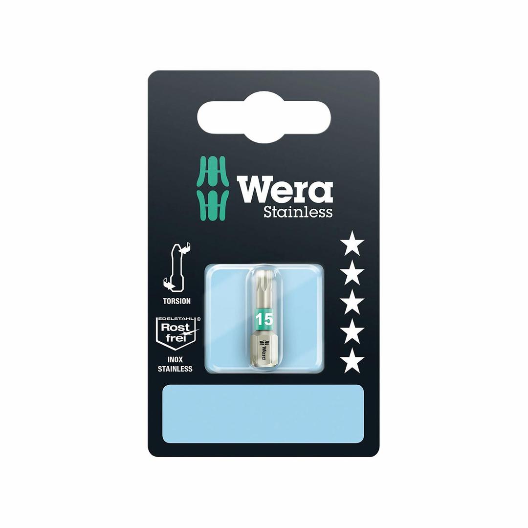 WERA 05073621001 Bit: Stainless Steel Torx TX #15 x 25mm - The Twister Group Tools product