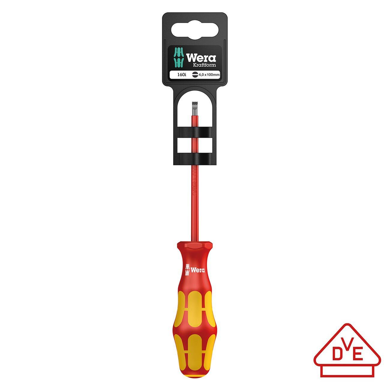 WERA 051000001001 VDE Insulated Screwdriver: Slotted 3mm x 100mm (On Hang-Tag With Lasertip) - High quality product image showing WERA 051000001001 VDE Insulated Screwdriver: Slotted 3mm x 100mm (On Hang-Tag With Lasertip) details and features