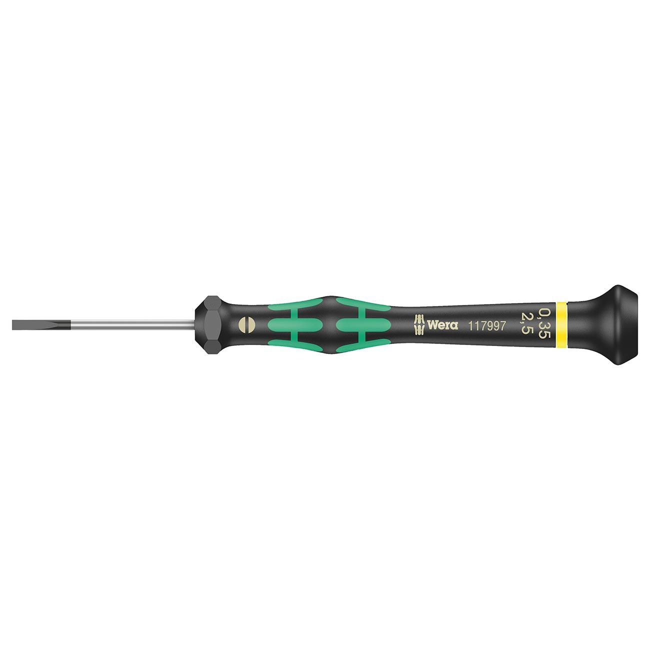 WERA 05117991001 Micro Electronics Precision Slotted Screwdriver - 1.0mm Head - High quality product image showing WERA 05117991001 Micro Electronics Precision Slotted Screwdriver - 1.0mm Head details and features