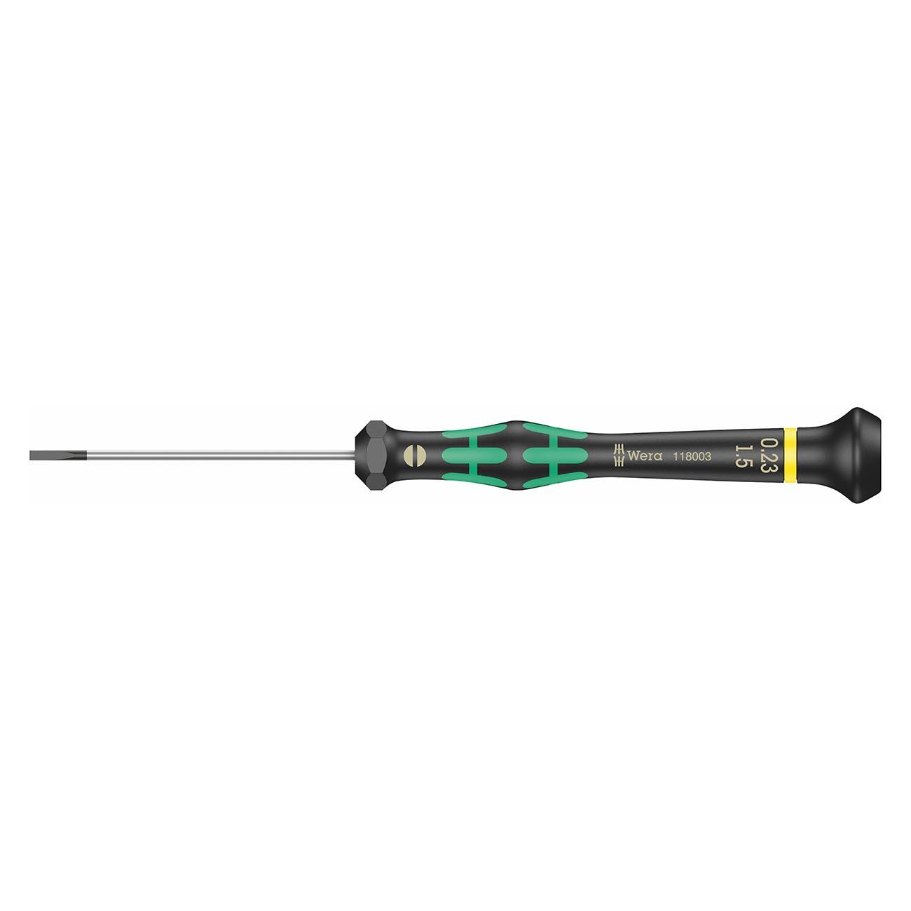 WERA 05118003001 Micro Electronics Precision Slotted Screwdriver - 1.5mm Head - High quality product image showing WERA 05118003001 Micro Electronics Precision Slotted Screwdriver - 1.5mm Head details and features