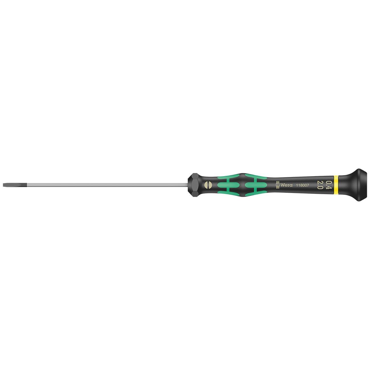 WERA 05118007001 Micro Electronics Precision Slotted Screwdriver - 2.0mm Head - High quality product image showing WERA 05118007001 Micro Electronics Precision Slotted Screwdriver - 2.0mm Head details and features