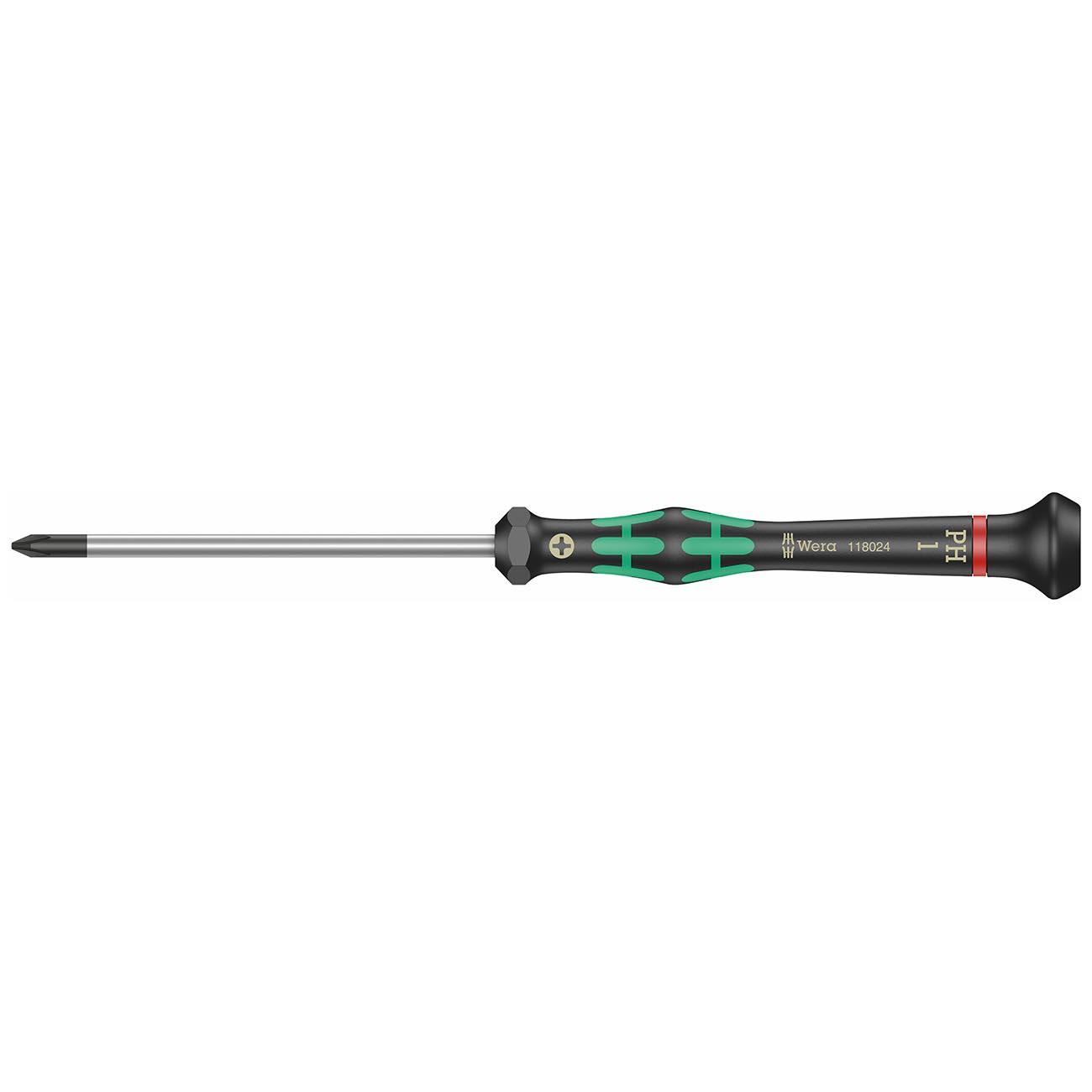 WERA 05118024001 Micro Electronics Precision Phillips Screwdriver - PH #1 x 80mm - High quality product image showing WERA 05118024001 Micro Electronics Precision Phillips Screwdriver - PH #1 x 80mm details and features