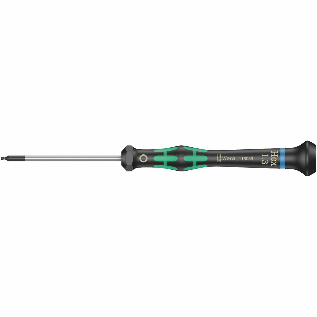 WERA 05118089001 Precision Metric Hex Screwdriver 1.3mm x 60mm (with Ball End) - High quality product image showing WERA 05118089001 Precision Metric Hex Screwdriver 1.3mm x 60mm (with Ball End) details and features