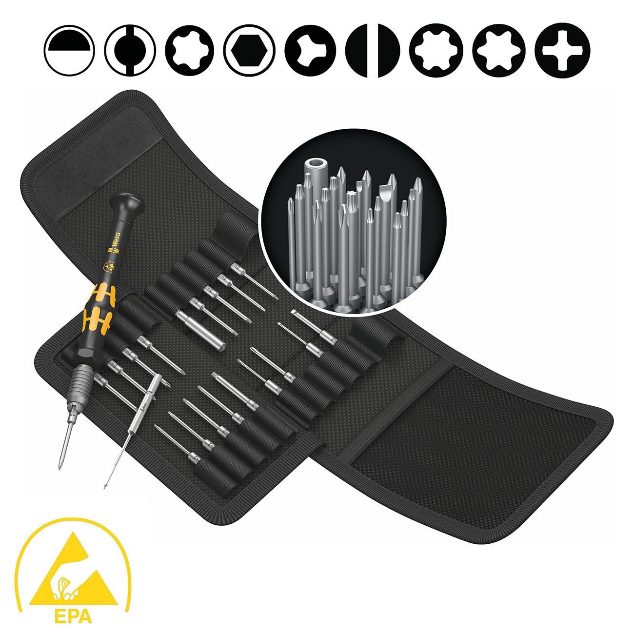 WERA 05135973001 ESD-Safe Bitholding Precision Screwdriver Set (21-Piece Set) - High quality product image showing WERA 05135973001 ESD-Safe Bitholding Precision Screwdriver Set (21-Piece Set) details and features