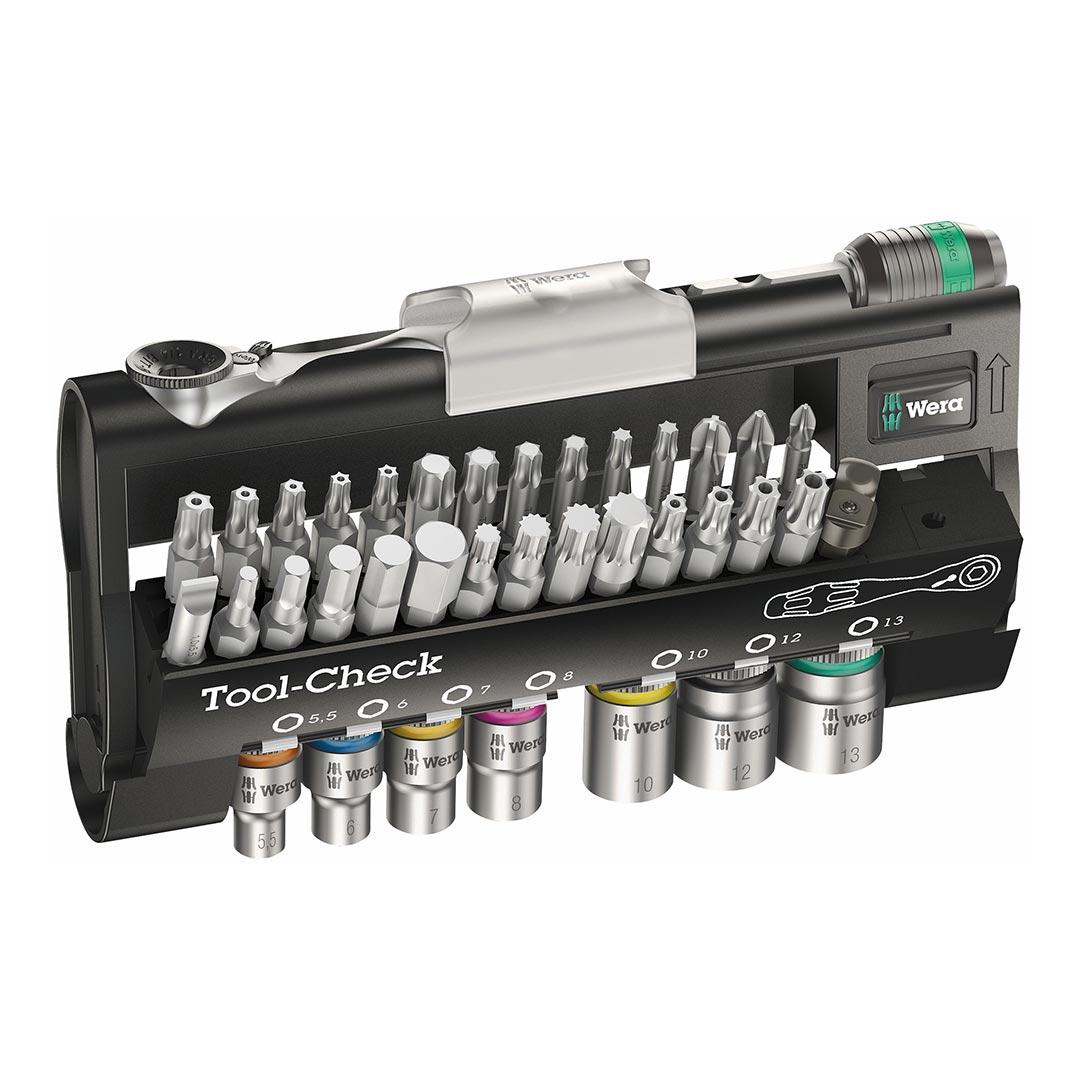 WERA 05200995001 TOOL CHECK AUTOMOTIVE 1 BITS ASSORTMENT WITH RATCHET + SOCKETS - High quality product image showing WERA 05200995001 TOOL CHECK AUTOMOTIVE 1 BITS ASSORTMENT WITH RATCHET + SOCKETS details and features