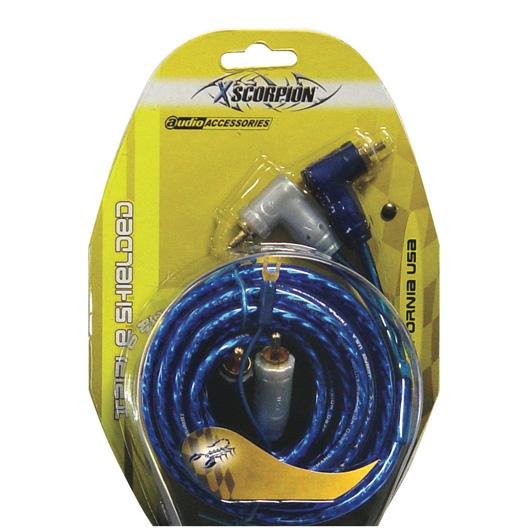 XSCORPION 1.5 TR Rca Cable 1.5FT Blue Triple Shielded W/remote Wire - High quality product image showing XSCORPION 1.5 TR Rca Cable 1.5FT Blue Triple Shielded W/remote Wire details and features