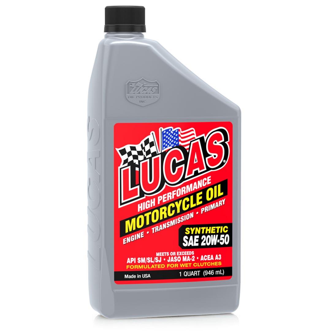 LUCAS OIL 10702 Synthetic SAE 20W-50 Motorcycle Oil 1 QT - The Twister Group Tools product