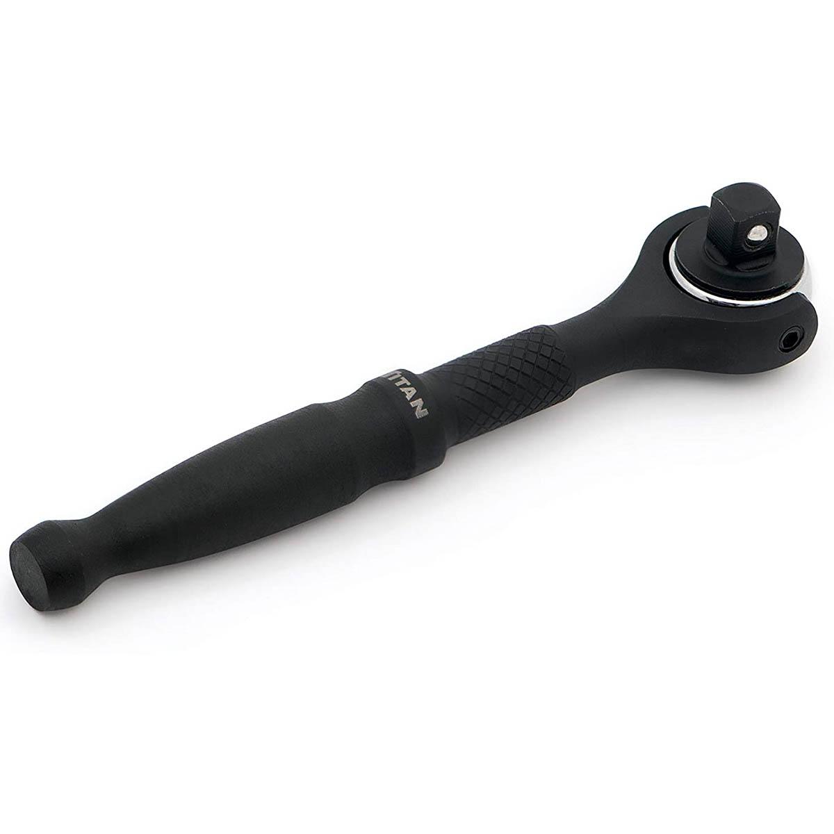 TITAN 11313 1/4 INCH Drive - Swivel Head Micro Ratchet - Black - High quality product image showing TITAN 11313 1/4 INCH Drive - Swivel Head Micro Ratchet - Black details and features