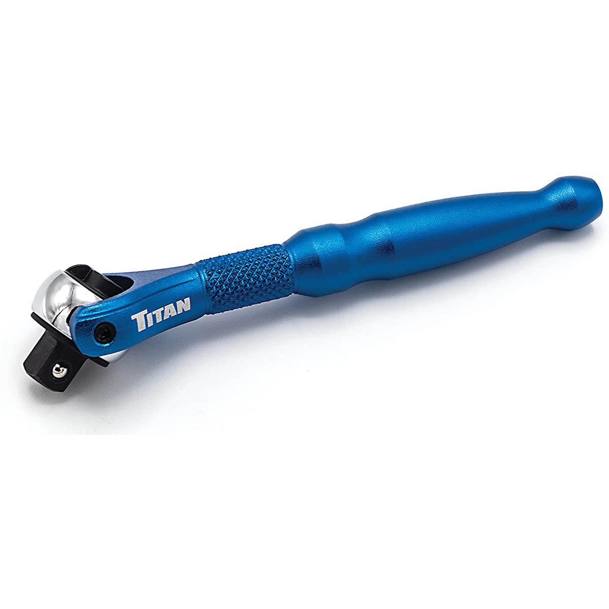 TITAN 11316 1/4 INCH Drive Aluminum Swivel Head Micro Ratchet Blue - High quality product image showing TITAN 11316 1/4 INCH Drive Aluminum Swivel Head Micro Ratchet Blue details and features
