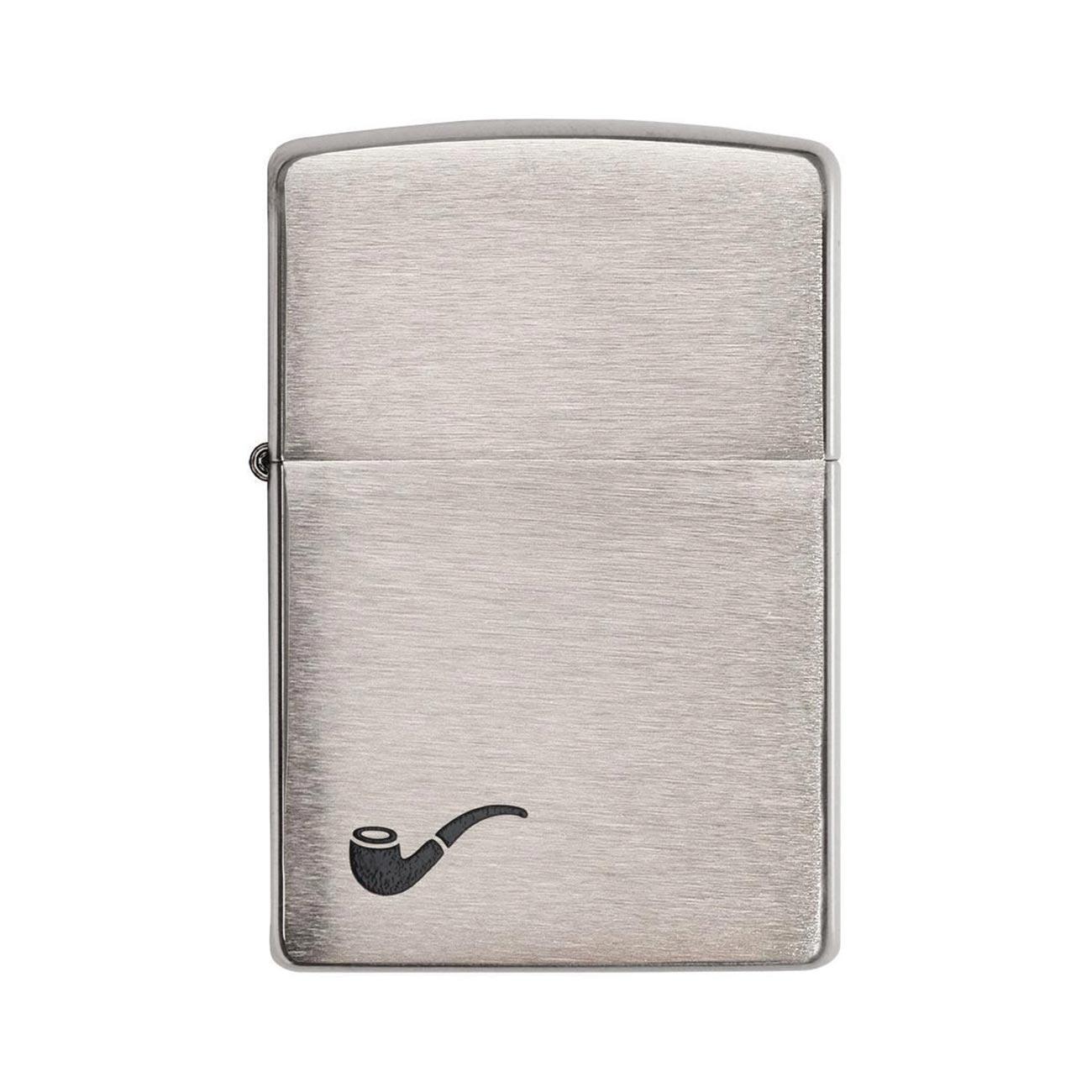 ZIPPO 200PL Windproof Lighter Pipe Lighter Brushed Chrome - High quality product image showing ZIPPO 200PL Windproof Lighter Pipe Lighter Brushed Chrome details and features