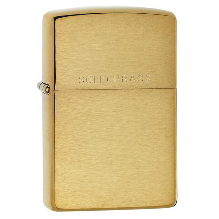 ZIPPO 204 Windproof Lighter Brushed Brass w/ Solid Brass Engraved - High quality product image showing ZIPPO 204 Windproof Lighter Brushed Brass w/ Solid Brass Engraved details and features