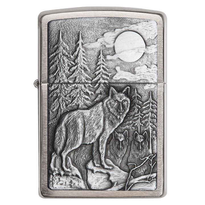 ZIPPO 20855 Windproof Lighter Timberwolves Emblem Brushed Chrome - The Twister Group Tools product