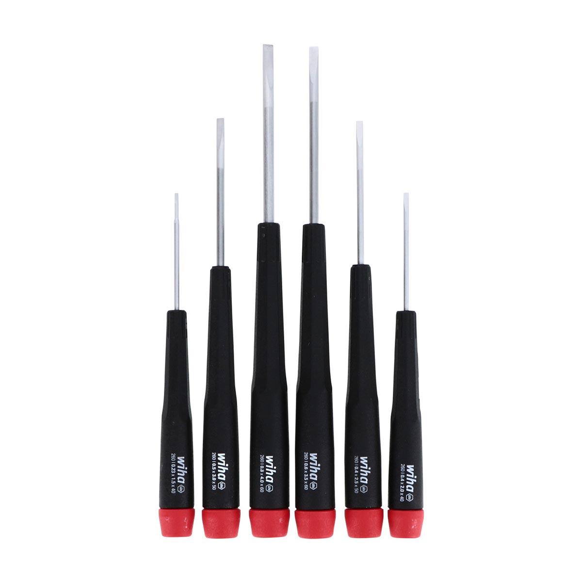 WIHA 26090 Precision Slotted Metric Screwdriver Set - 6 Piece Set - High quality product image showing WIHA 26090 Precision Slotted Metric Screwdriver Set - 6 Piece Set details and features