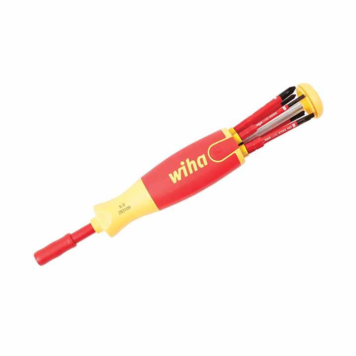 WIHA 28394 SlimLine Insulated 6inOne MultiDriver Slotted Phillips Square
