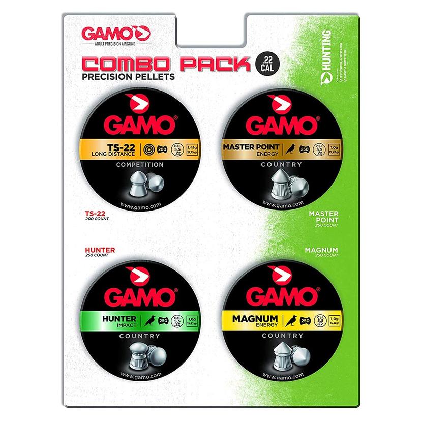 GAMO 63209295554 .22cal Assorted Pellet Combo Pack (950 Count)