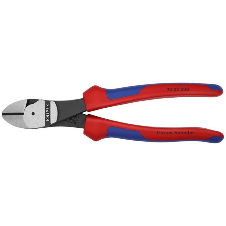 KNIPEX 7422200 High Leverage 12deg Angled Diagonal Cutters - High quality product image showing KNIPEX 7422200 High Leverage 12deg Angled Diagonal Cutters details and features
