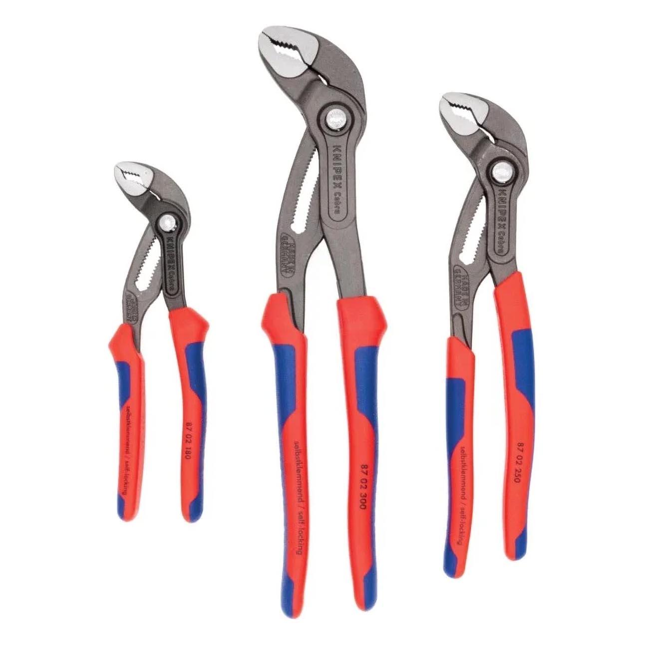 KNIPEX 9K008005US 3 Pc Multi-Component Cobra Set 7 10 & 12 - High quality product image showing KNIPEX 9K008005US 3 Pc Multi-Component Cobra Set 7 10 & 12 details and features