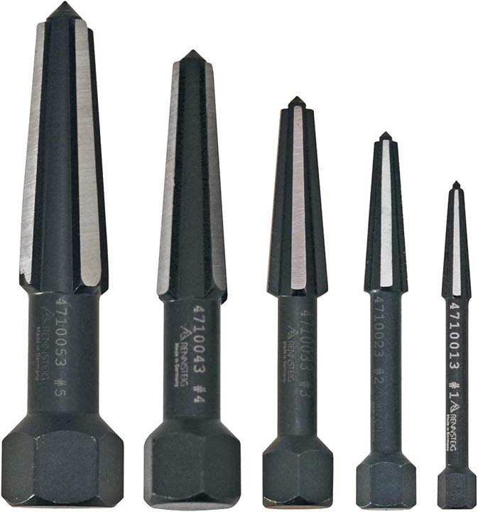 KNIPEX 9R4719003 Screw Extractor Double-Edged Set 5 Parts Size 1 to 5 In Vinyl Pouch