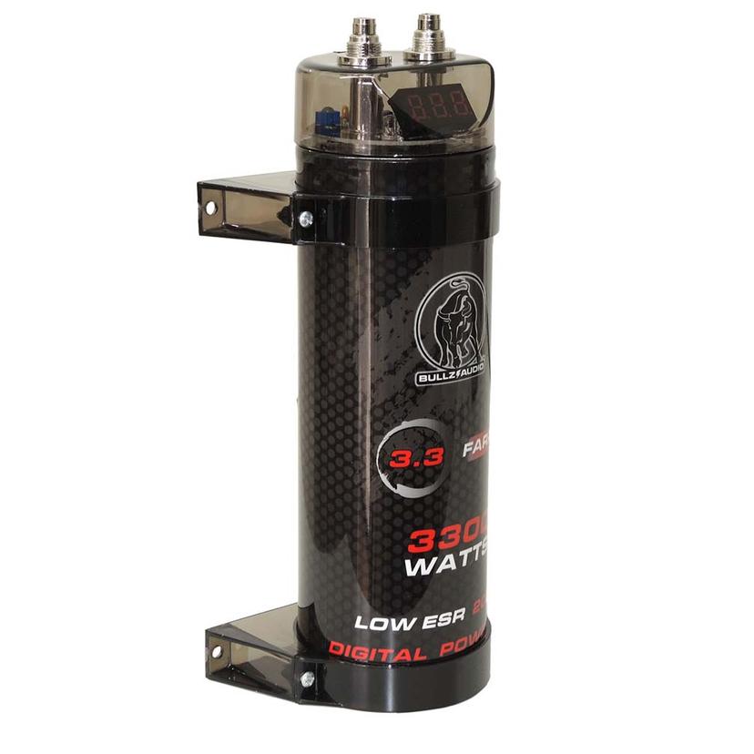 XSCORPION BCAP3.3 Bullz Audio 3.3 Farad Capacitor With Digital Voltage Display