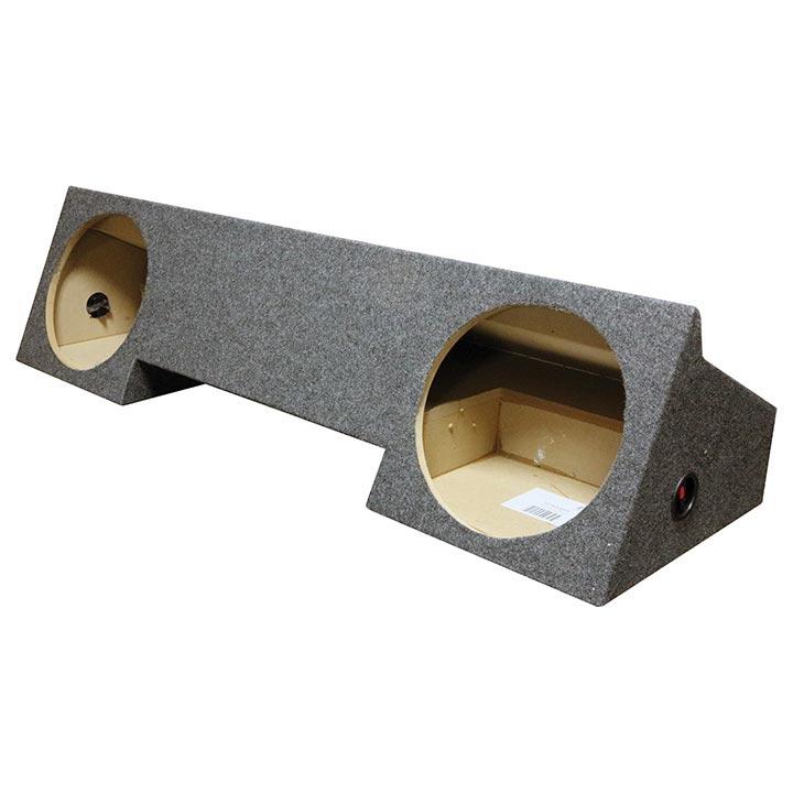 QPOWER DODGE12 EMPTY WOOFER BOX DODGE X-CAB 96-01; DUAL 12 INCH; (BOXED) Under seat FRONT fire