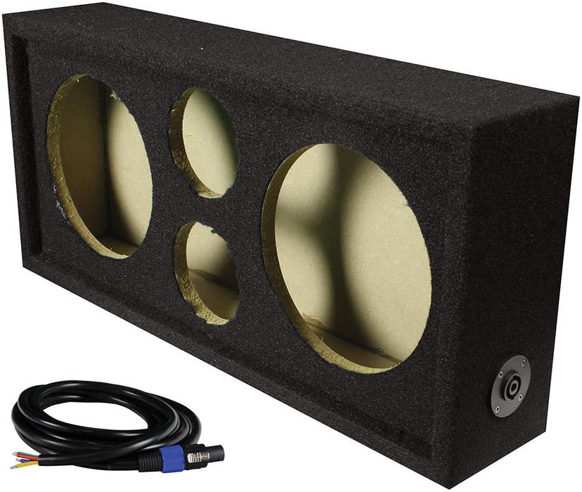 QPOWER CH102S Full Range Empty Box Holds 2 - 8 INCH & 2 - Super Tweeter w/ Speakon connection with cable
