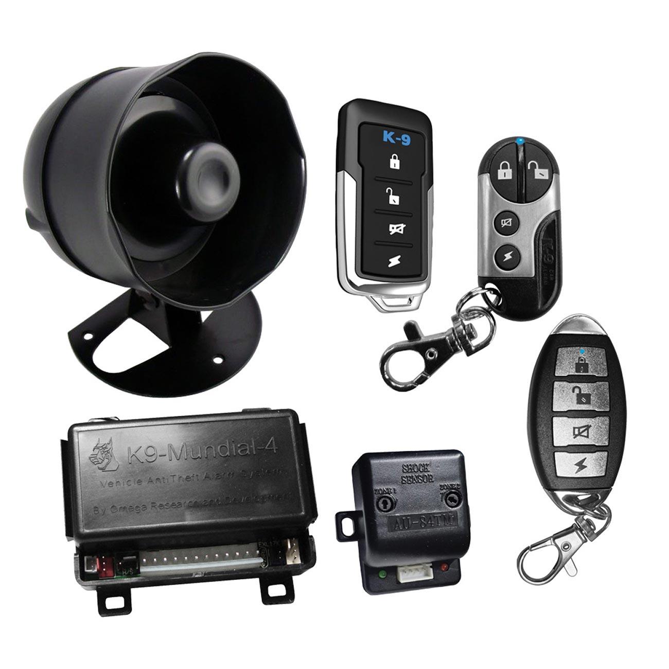 OMEGA / EXCALIBUR MUNDIAL-6 K-9 Car Alarm with Keyless Entry - Includes 3 Different Transmitter Designs - High quality product image showing OMEGA / EXCALIBUR MUNDIAL-6 K-9 Car Alarm with Keyless Entry - Includes 3 Different Transmitter Designs details and features