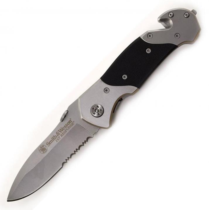 SMITH & WESSON SWFRS 1st Response Liner Lock Folding Knife Partially Serrated Drop Point Blade - High quality product image showing SMITH & WESSON SWFRS 1st Response Liner Lock Folding Knife Partially Serrated Drop Point Blade details and features