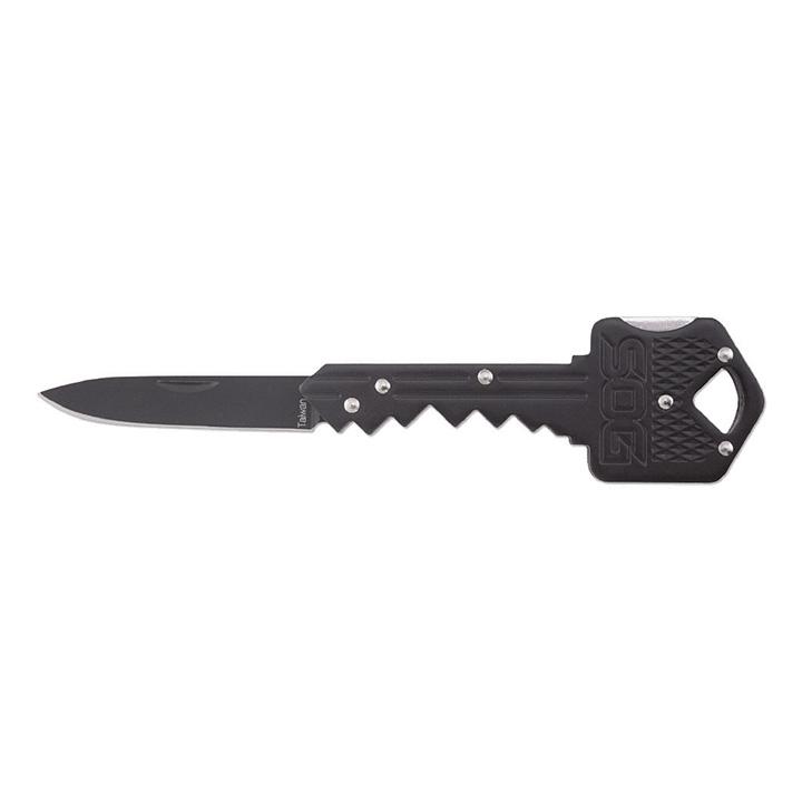 SOG KEY-101 Key Knife - With 1.5 INCH Folding Drop Point Blade - Black