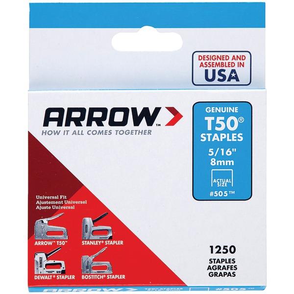 ARROW 50524 T50 Staples, 1,250 pk (5/16 INCH)