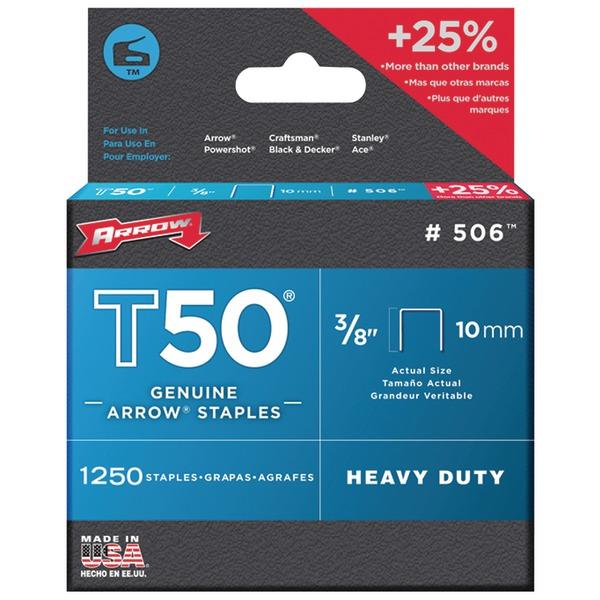 ARROW 50624 T50 Staples, 1,250 pk (3/8 INCH)