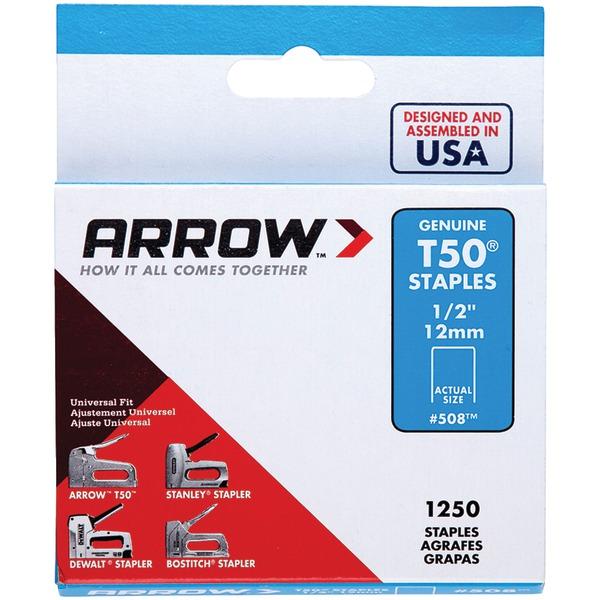 ARROW 50824 T50 Staples, 1,250 pk (1/2 INCH) - High quality product image showing ARROW 50824 T50 Staples, 1,250 pk (1/2 INCH) details and features