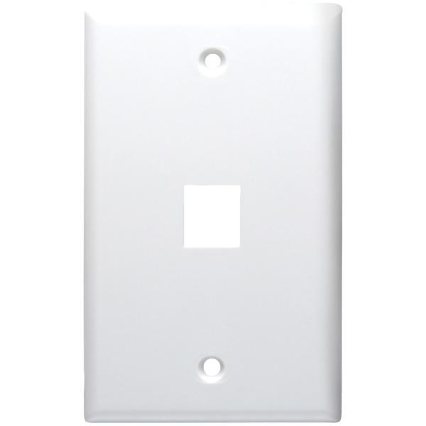 DATACOMM 20-3001-WH 1-Port Standard Size Keystone Wall Plate (White) - The Twister Group Tools product