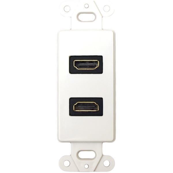 DATACOMM 20-4502-WH Decor Wall Plate Insert with 90deg Dual HDMI Connector - The Twister Group Tools product