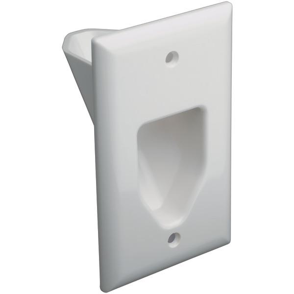 DATACOMM 45-0001-WH 1-Gang Recessed Cable Plate (White) - High quality product image showing DATACOMM 45-0001-WH 1-Gang Recessed Cable Plate (White) details and features