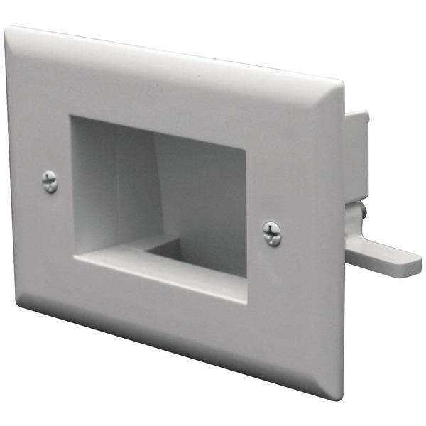 DATACOMM 45-0008-WH Easy-Mount Recessed Low-Voltage Cable Plate (White)