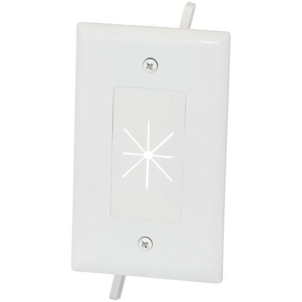 DATACOMM 45-0014-WH 1-Gang Cable Plate with Flexible Opening (White) - High quality product image showing DATACOMM 45-0014-WH 1-Gang Cable Plate with Flexible Opening (White) details and features