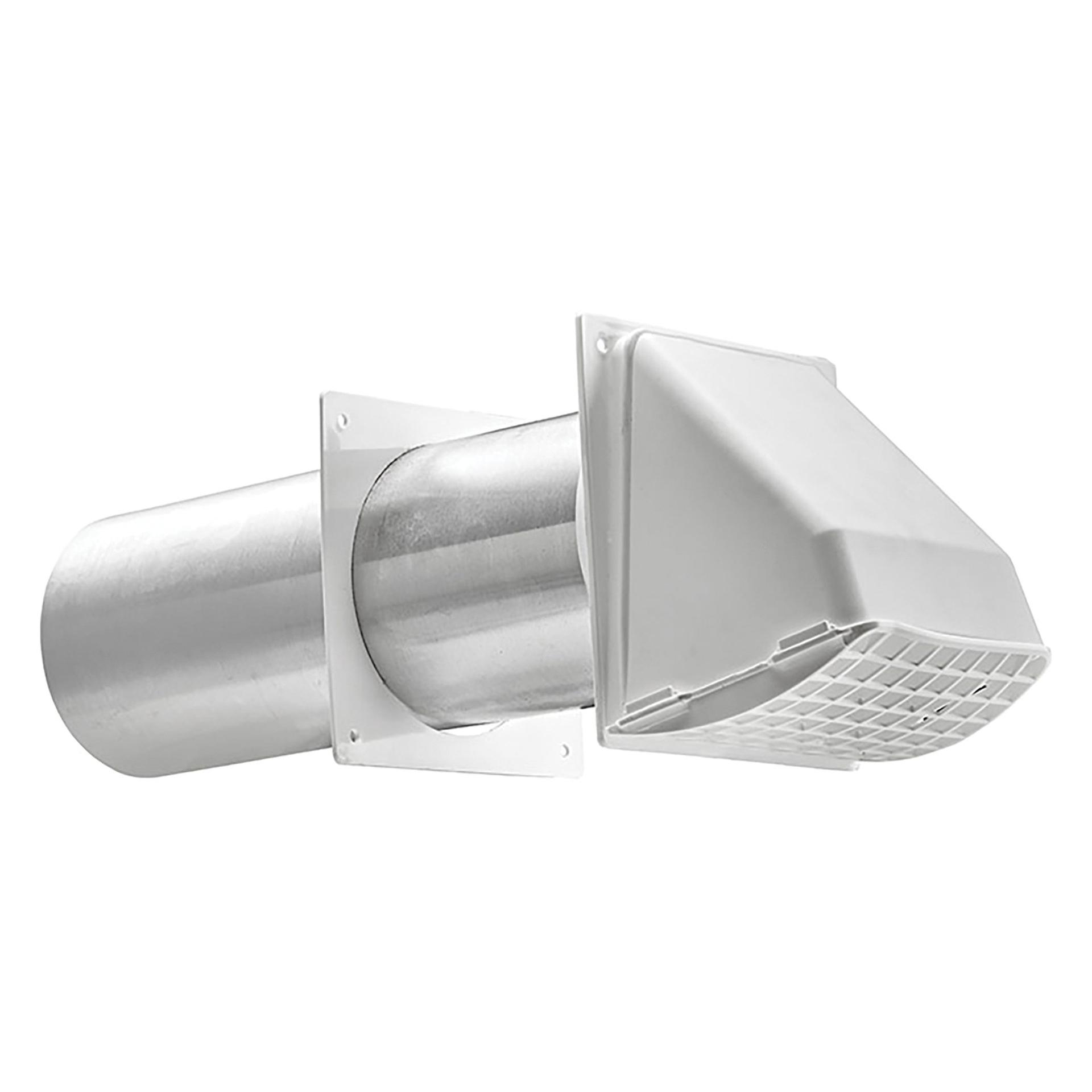 LAMBRO 224W 4-In. White Plastic Preferred Hood Vent with Tail Pipe and Removable Screen - High quality product image showing LAMBRO 224W 4-In. White Plastic Preferred Hood Vent with Tail Pipe and Removable Screen details and features