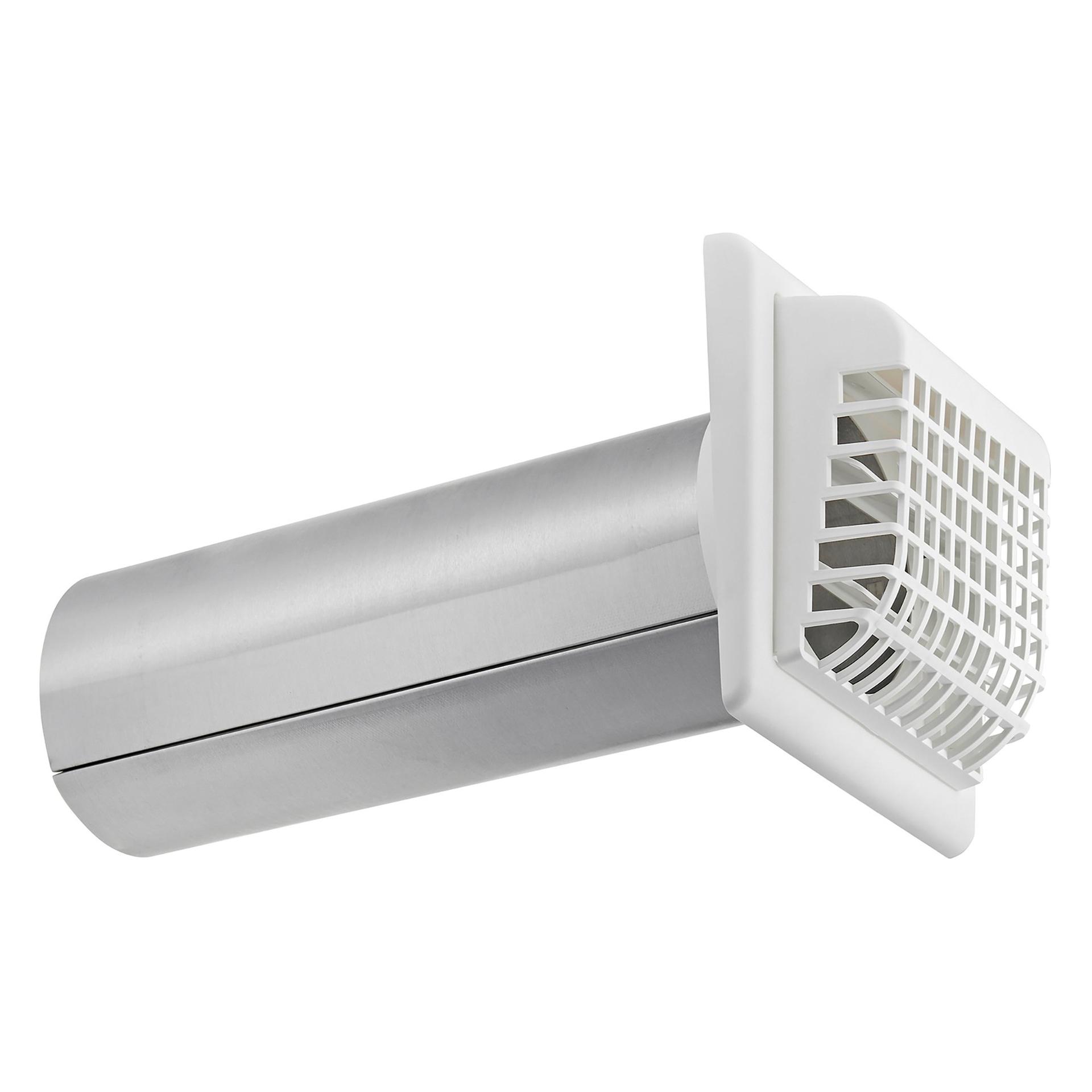 LAMBRO 267WG 4-In. White Plastic Louvered Vent with Tail Piece and Bird/Rodent Guard - High quality product image showing LAMBRO 267WG 4-In. White Plastic Louvered Vent with Tail Piece and Bird/Rodent Guard details and features