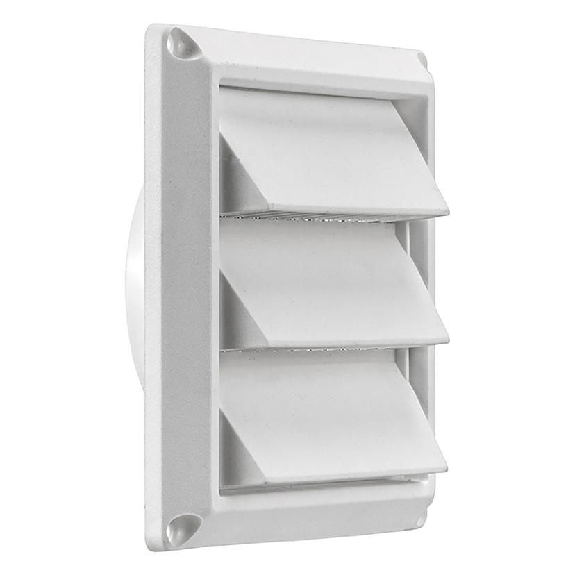 LAMBRO 604W 4-In. White Plastic Air Intake Louver Vent