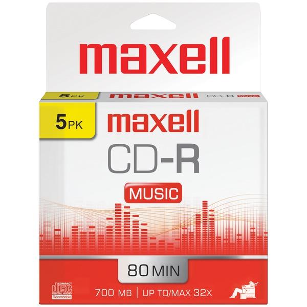 MAXELL 625132 80-Minute Music CD-Rs (5 pk)