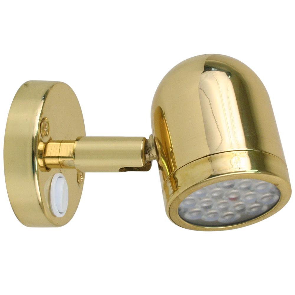 SCANDVIK 19052P LED BRASS READING LIGHT 10-30V - The Twister Group Tools product
